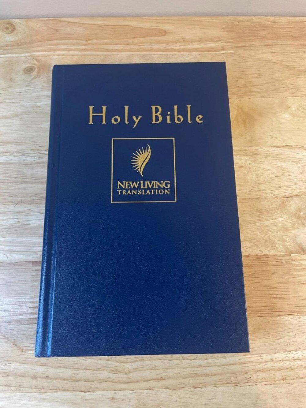 1996 NLT Holy Bible First Edition 6th Printing Hardcover Tyndale Blue Gold